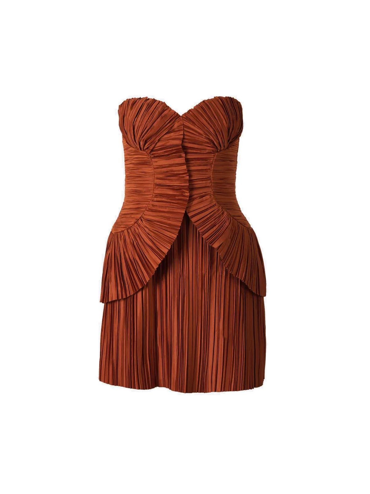 Cult Gaia Charlique Pleat Detailed Strapless Dress | Cettire Global