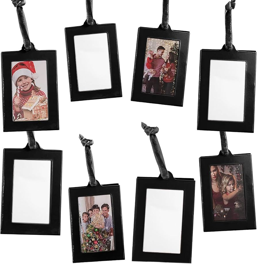 Klikel Hanging Picture Frame Ornaments - Set of 8 2x3 Black Hanging Photo Frame | Amazon (US)