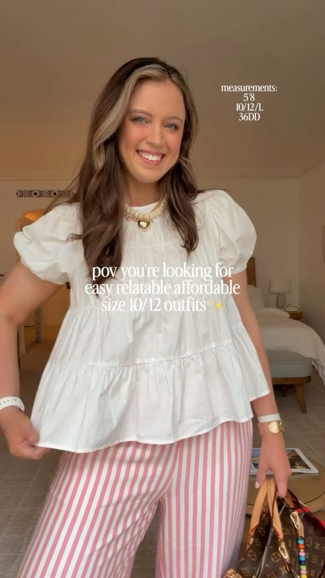 Entire outfit from amazon! 🩷🙌🏻✨ Love these striped pants and cute top! Such an easy affordable cute outfit for summer!! 🌞 Follow @maciejade for more midsize fashion & style! 

summer outfit | midsize style | midsize outfit | striped pants | size 10 | size 12 | easy outfit | curvy hips outfit | midsize fashion | style over 30 | mom style | amazon fashion

#LTKSeasonal #LTKootd #LTKMidsize