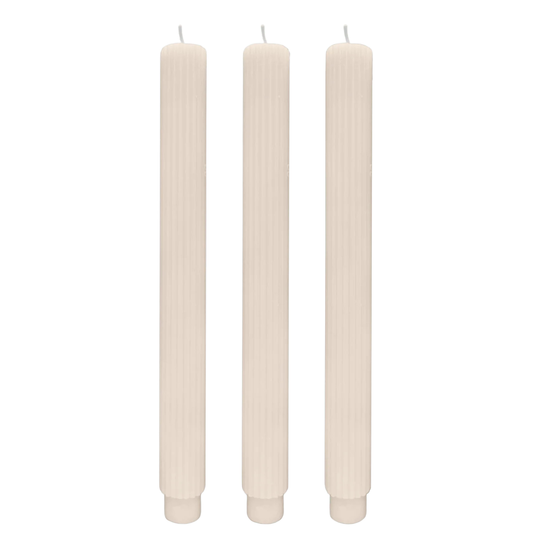 Fluted Taper Candles - Set of 3 | White Candle Tapers for Home | Sweet Water Decor, LLC