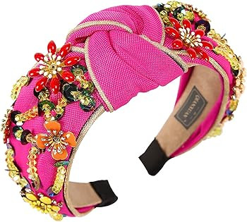 Solid Color Wide Headbands For Women Diamond Rhinestone Headbands For Women Top Knot Headband Cry... | Amazon (US)