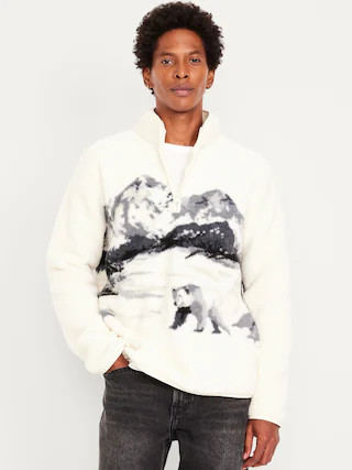 Sherpa Fair Isle Quarter Zip | Old Navy (CA)