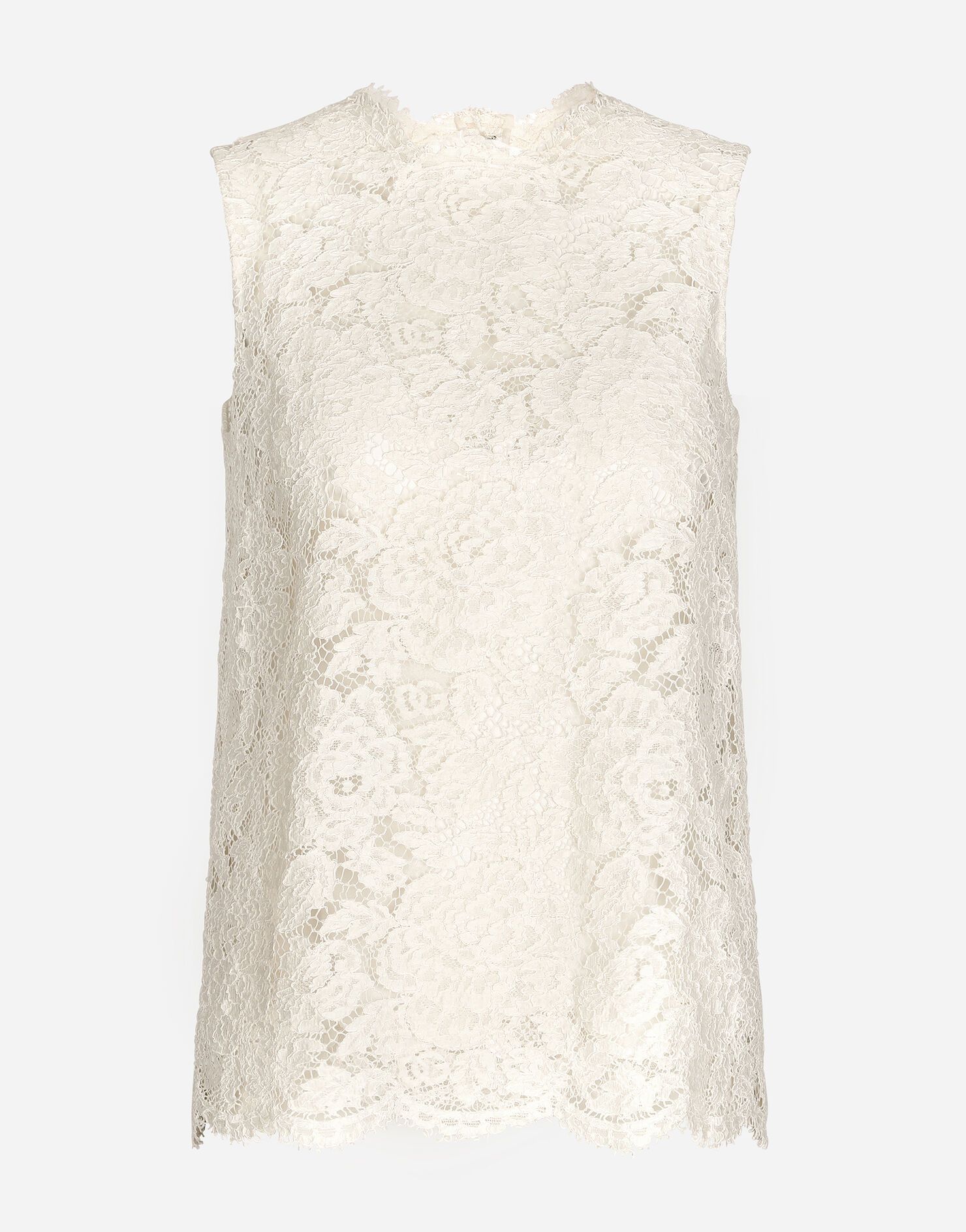 Branded stretch lace top | Dolce & Gabbana - INT