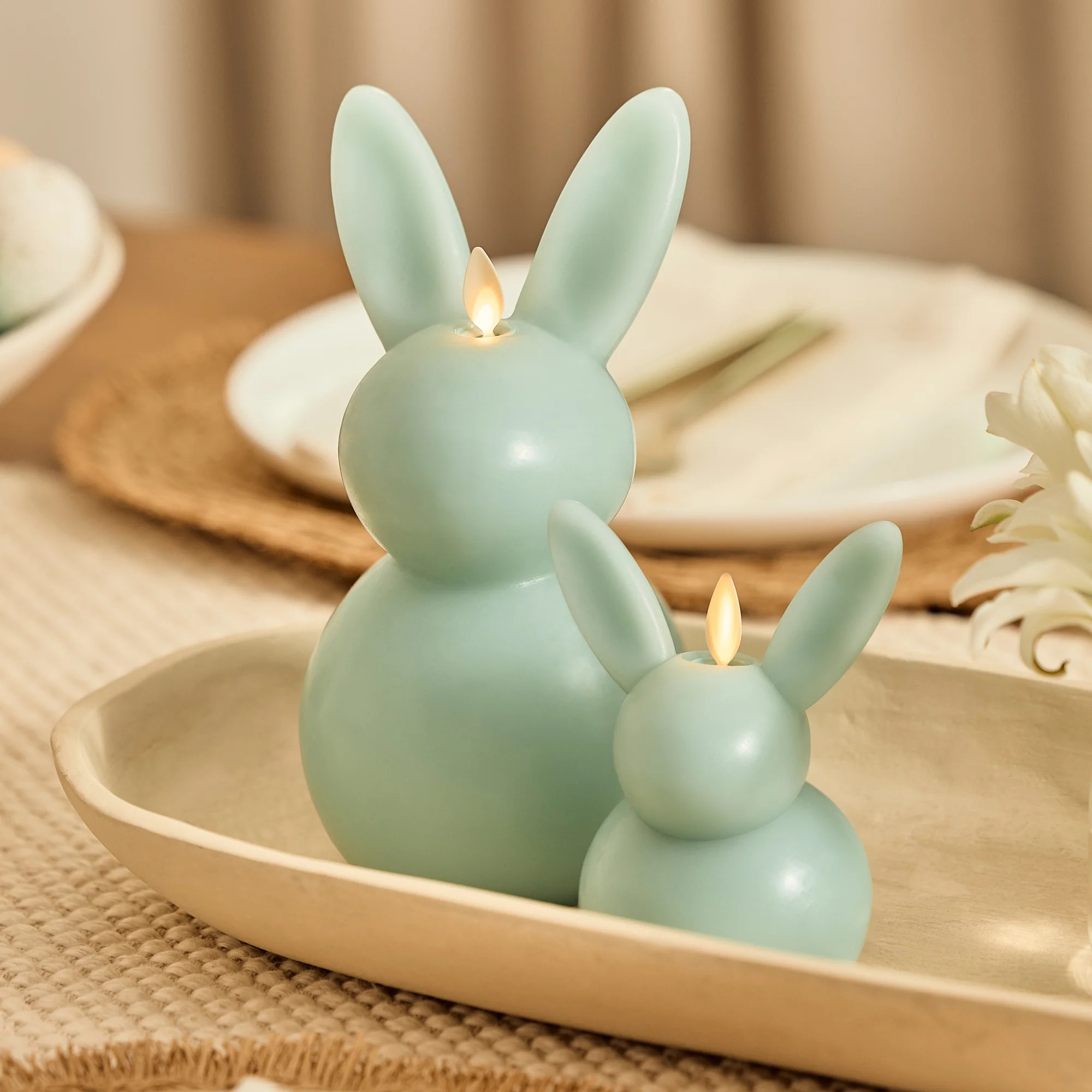 Fresh Mint Flameless Candle Easter Bunny Rabbit | Luminara