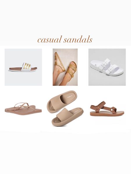 Casual sandals, Birkenstocks, pool shoes, women’s slides, cloud sandals, flip flops, neutral shoes 

#LTKshoecrush