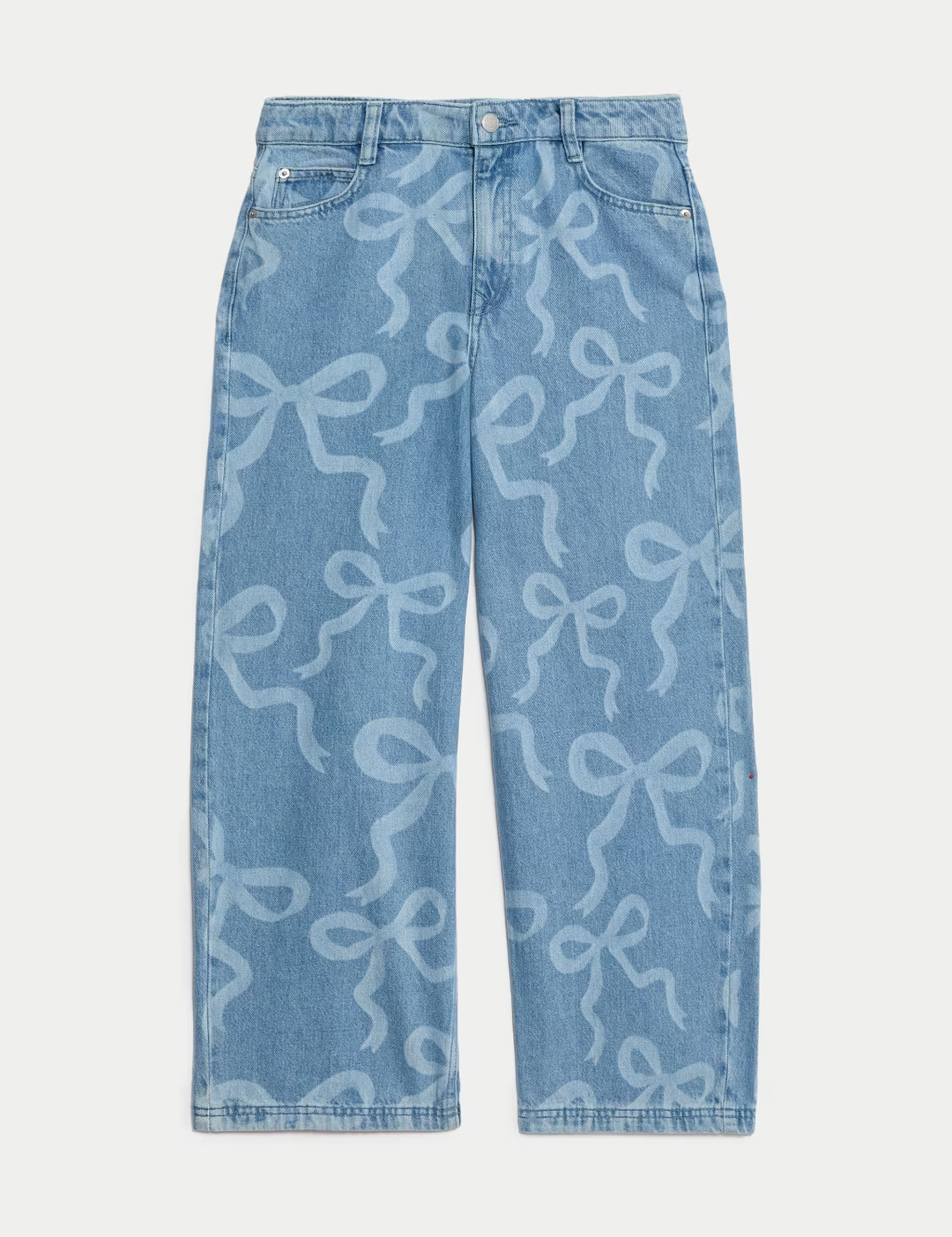 Denim Wide Leg Bow Jeans (6-16 Yrs) | Marks & Spencer (UK)