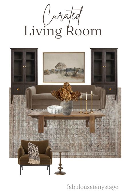 Curated Living Room, home decor, loloi rug, amber interiors, velvet sofa, green accent chair

#LTKhome #LTKstyletip #LTKFind
