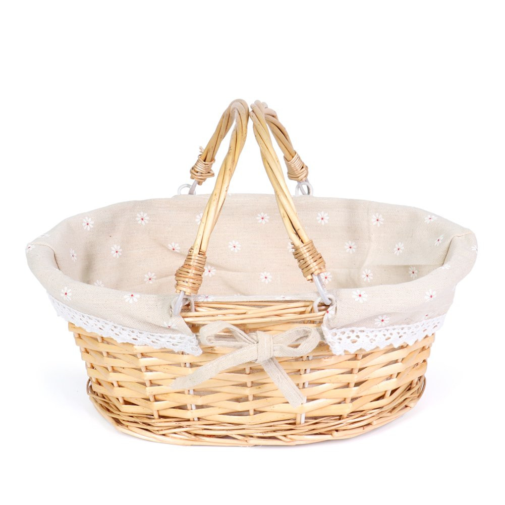 MEIEM Wicker Gift Baskets Empty Oval Willow Woven Picnic Cheap Easter Candy Storage Wine Basket w... | Amazon (US)