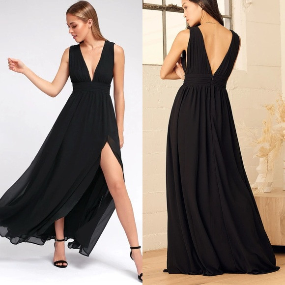 Black Heavenly Hues Chiffon Maxi Dress NWOT M | Poshmark