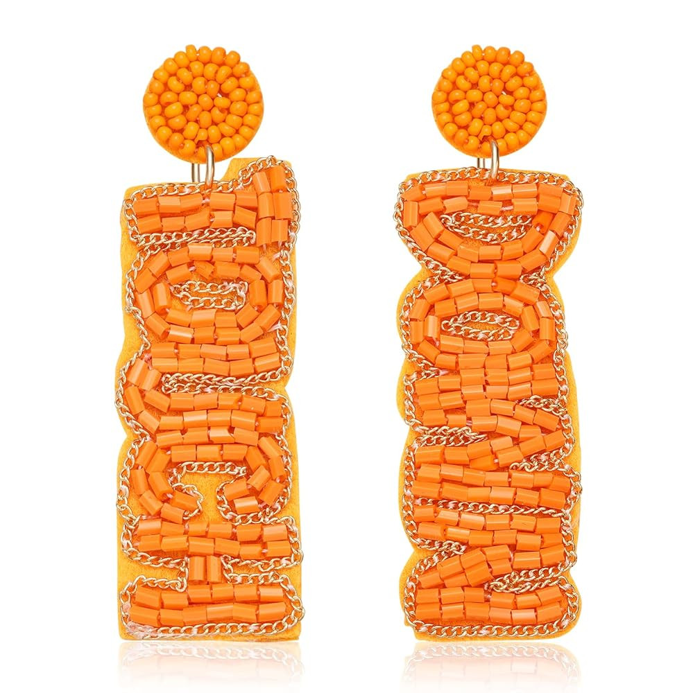 Handmade Football Touchdown Earrings - Team Statement Earrings for Game Day & Party Favors | Amazon (US)