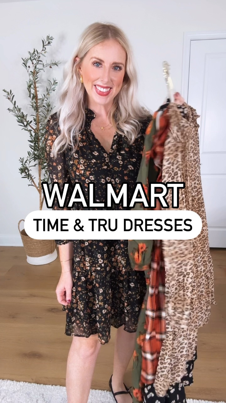 Walmart time and tru dresses, Walmart outfit, Walmart fashion, Walmart try on, leopard dress, fall floral dress, plaid dress 

#LTKFindsUnder50 #LTKWorkwear #LTKVideo