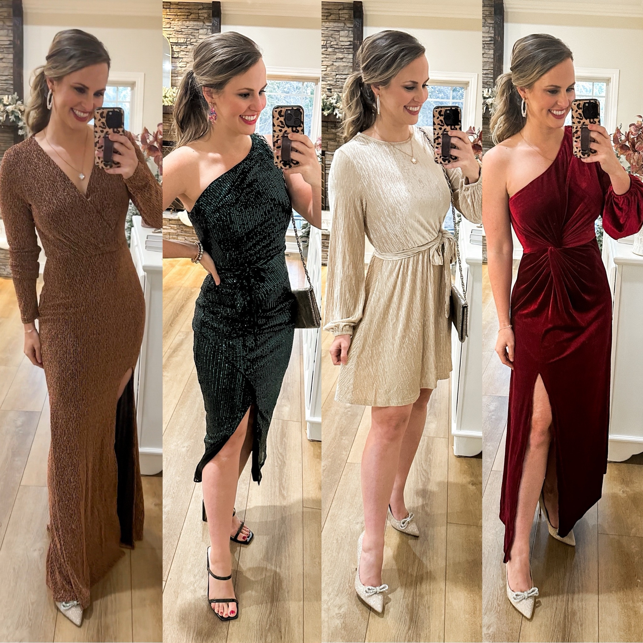 Holiday outfit inspo! ✨ All dresses are from Amazon and I’m wearing a size M in all. 

Special occasion dresses. Amazon finds. Holiday party dresses. Maxi dress. Formal length dresses. New years outfit. Wedding guest dress. #ltkstyletip #ltkparties

#LTKSeasonal #LTKfindsunder50 #LTKHoliday