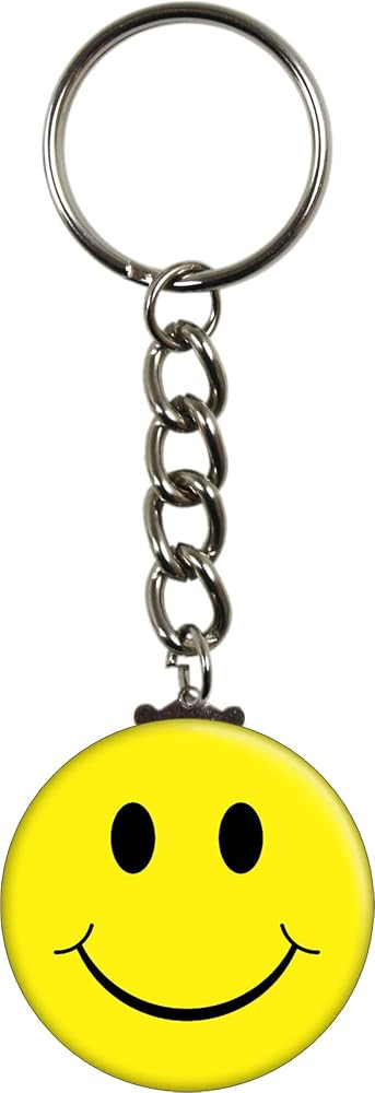 Square Deal Recordings & Supplies Yellow Happy Face - 1.5" Metal Keychain | Amazon (US)
