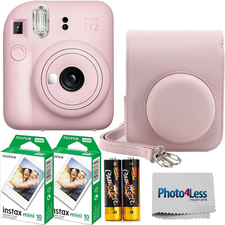 Fujifilm Instax MiniI 12 Instant Film Camera Blossom Pink, Fujifilm Instax Mini Twin Pack Instant... | Amazon (US)