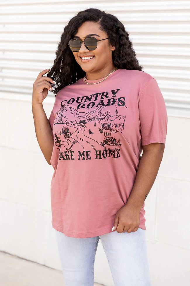 Country Roads Take Me Home Mauve Graphic Tee | Pink Lily