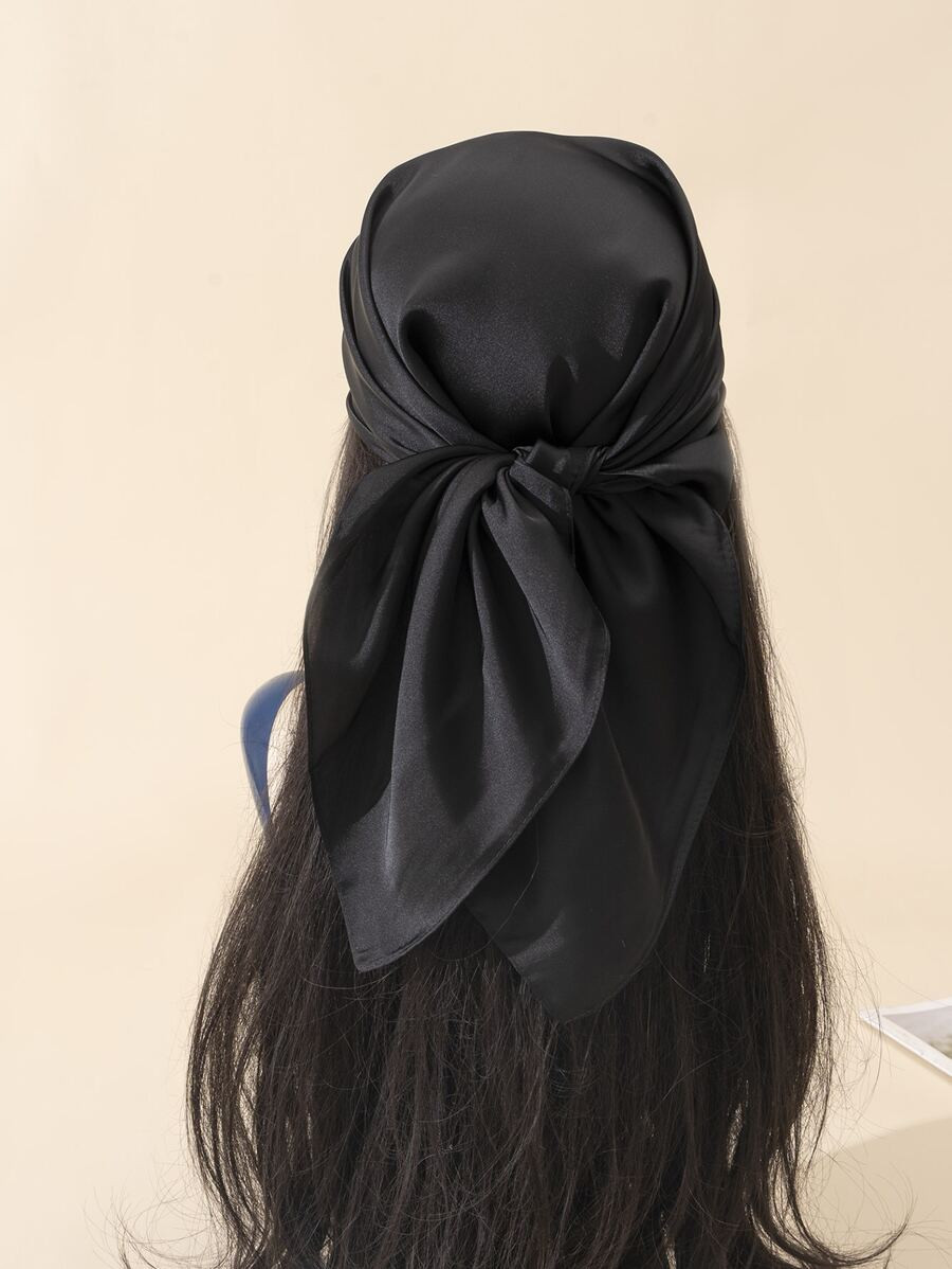1pc Soft Solid Minimalist Bandana Silk Like Scarves Bandana,Hair Band,Head Band Ideal For Dressin... | SHEIN