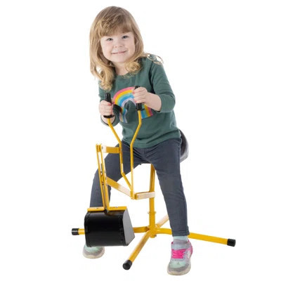 Ride on Excavator Toy for Sandbox or Beach - Heavy Duty Metal Sand Digger Excavator for Kids with 360 Degree Rotating Seat - Kids Outdoor Play Equipme | Wayfair North America