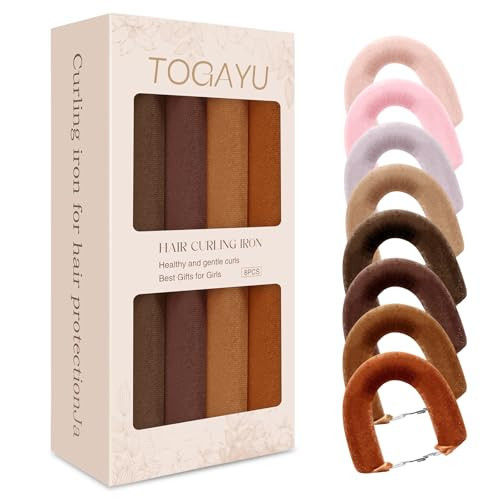 Togayu Heatless Curls Overnight Set - 8PCS Jumbo Velvet Hair Rollers to Sleep In, Soft Flexi Rods for No Damage Curls and Waves | Amazon (US)