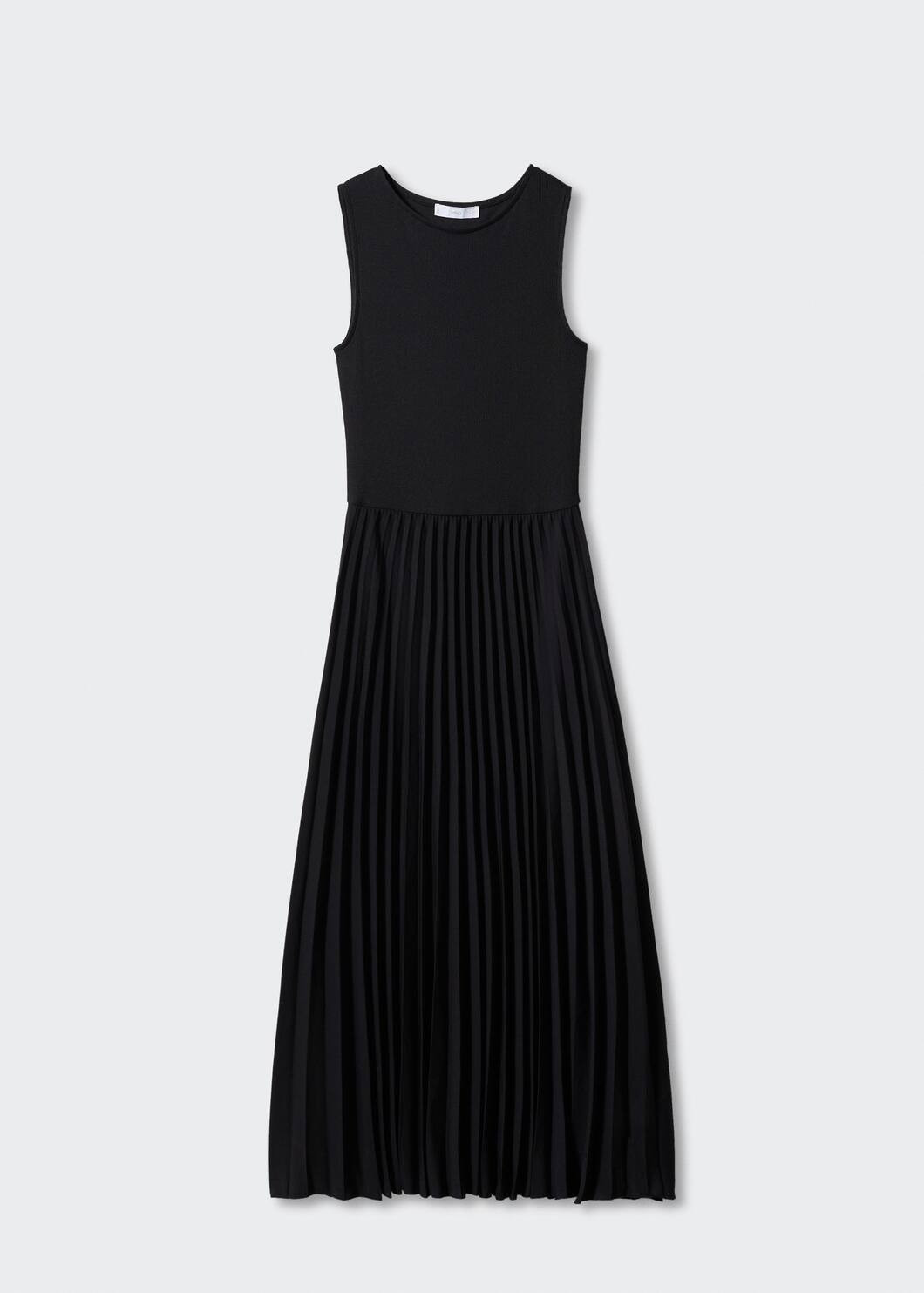 Ribbed dress with pleated skirt | MANGO (UK)