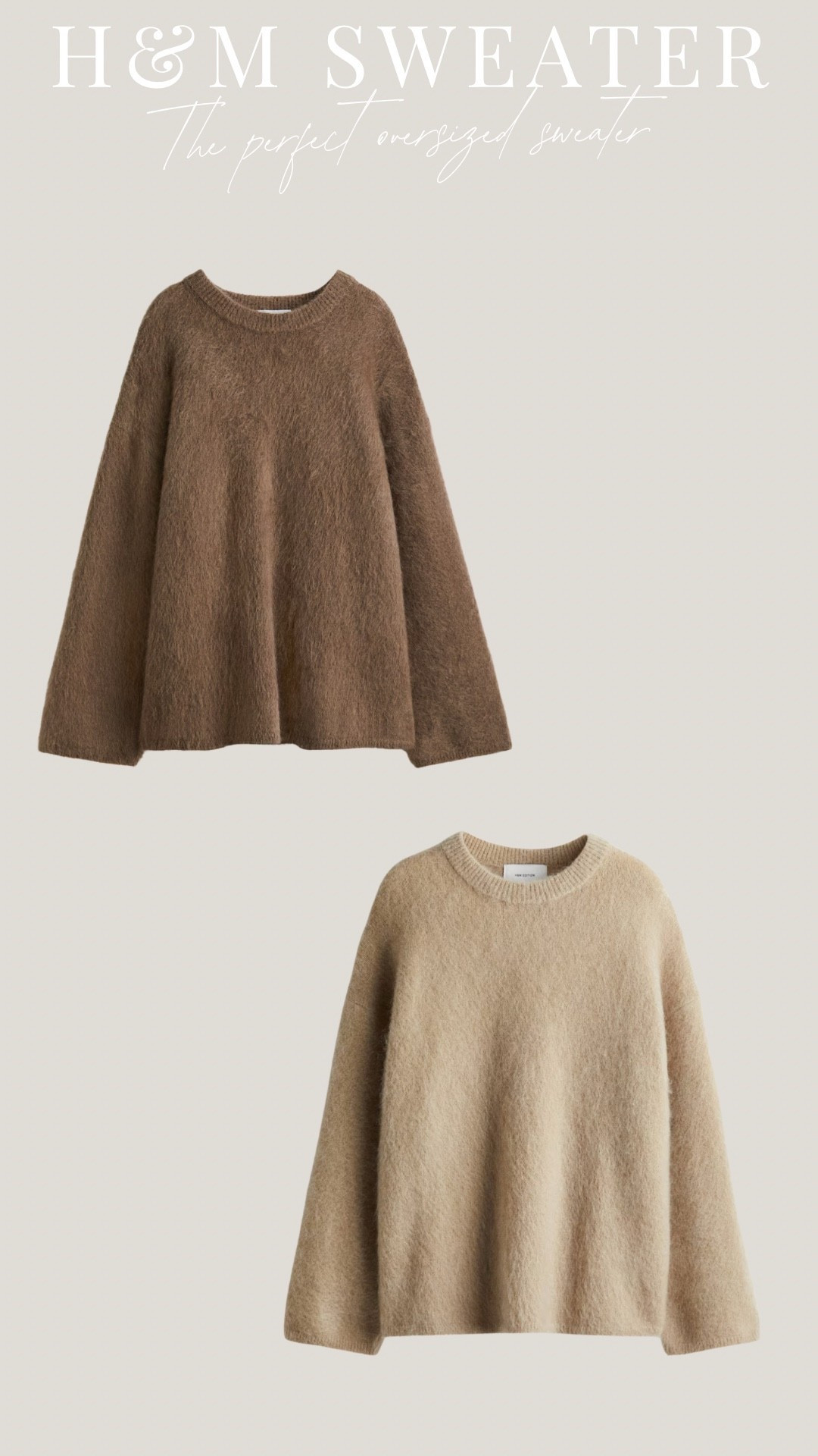 The perfect staple oversized sweater for fall! I got a size large in both!