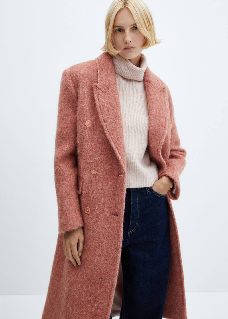 Double-breasted wool coat -  Women | Mango USA | MANGO (US)