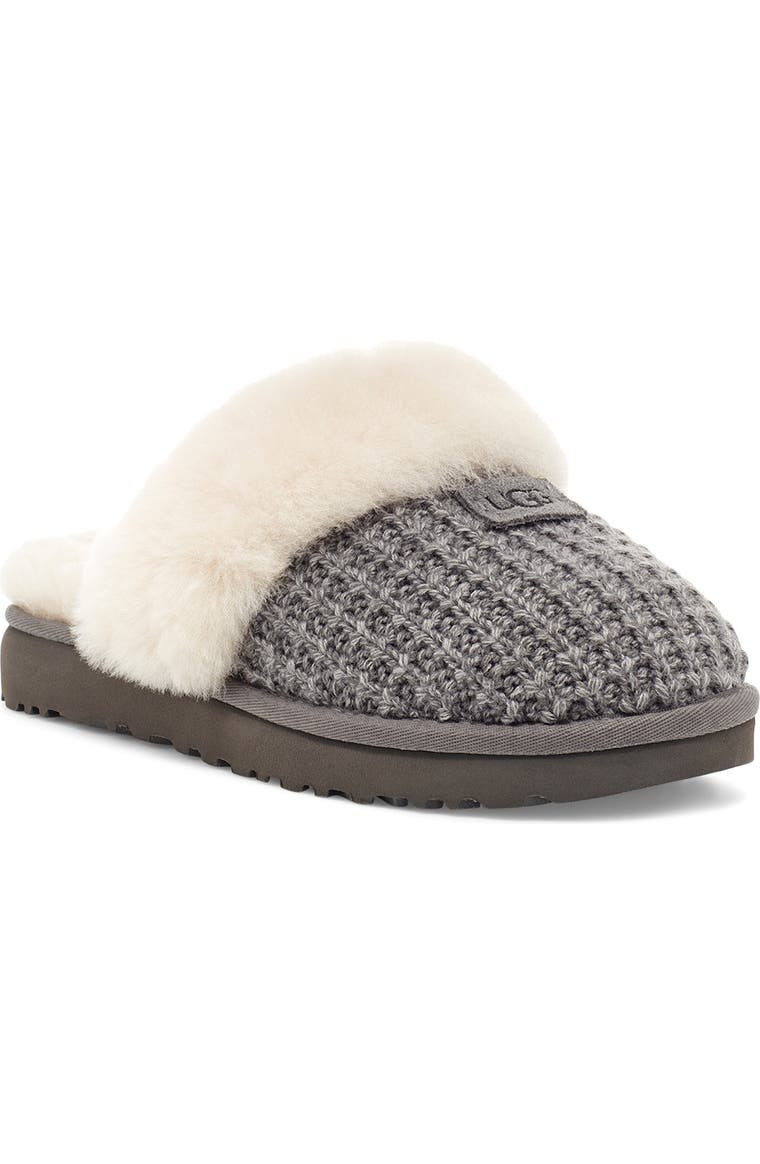 Cozy Knit Genuine Shearling Slipper | Nordstrom