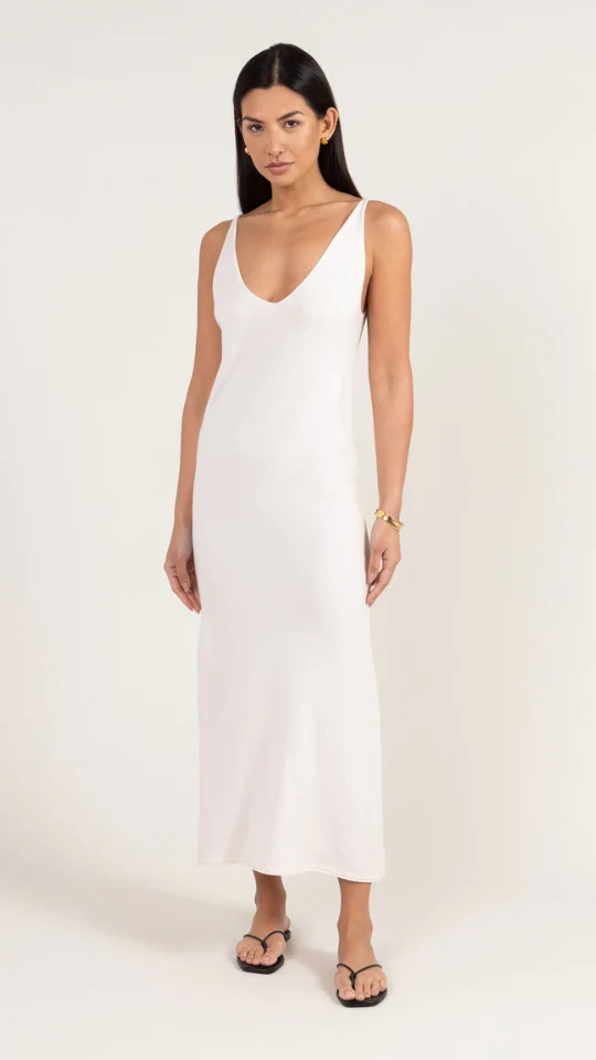 Sofia Knitted Slip Dress - Ivory | Charli