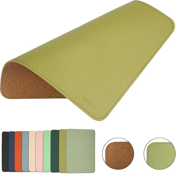 Leather Mouse Pad,Wood Mouse Pad,Double Side Mouse Pad,Stitched Edges,Waterproof Computer Mouse P... | Amazon (US)