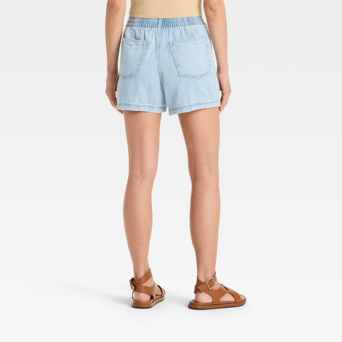 Women's High-Rise Drawstring Denim Beach Shorts - Universal Thread™ | Target