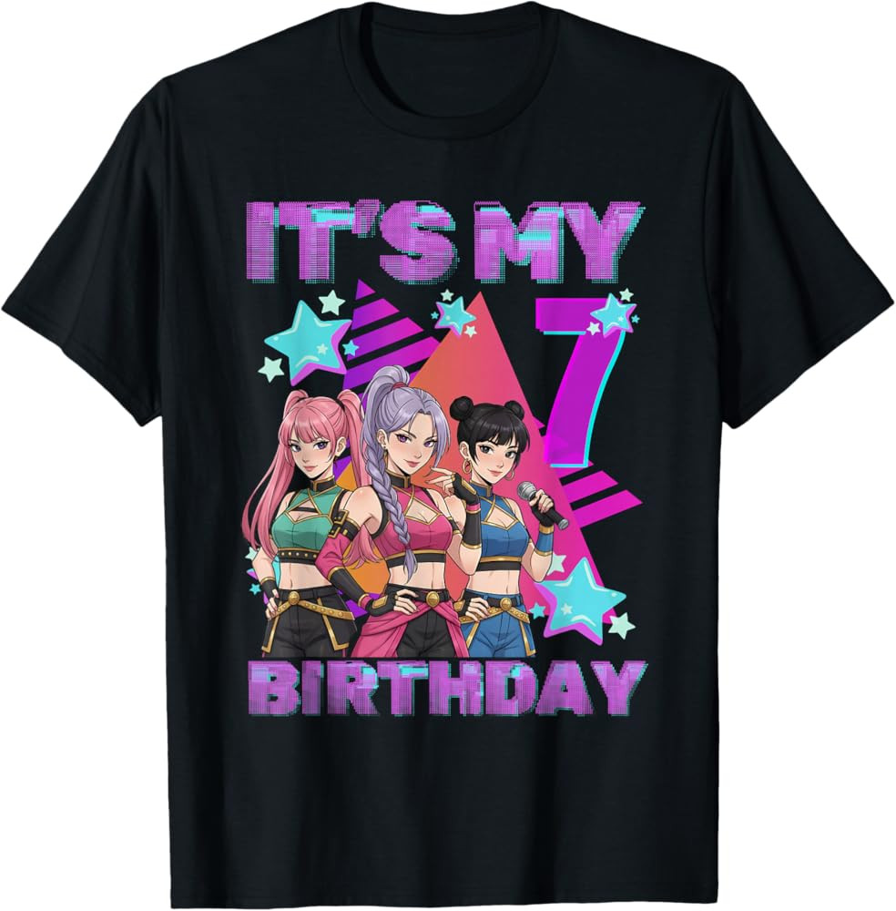 7 Years Old Birthday K pop Kids 7th Birthday Girls K-pop T-Shirt | Amazon (US)
