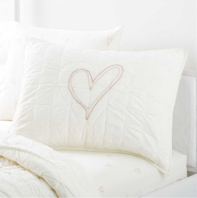 Clay Heart Organic Cotton Quilt Sham by Leanne Ford | Crate & Kids | Crate & Barrel