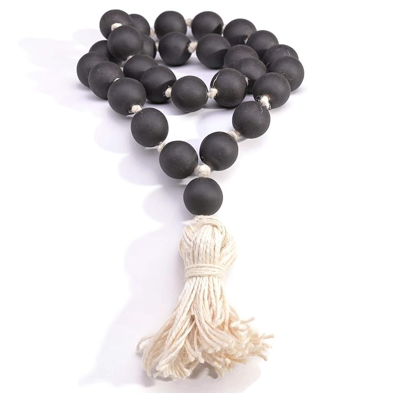 Natalia Tykhoniuk Black Wooden Bead Garland – Farmhouse Beads for Rustic Home Décor – Hand P... | Amazon (US)