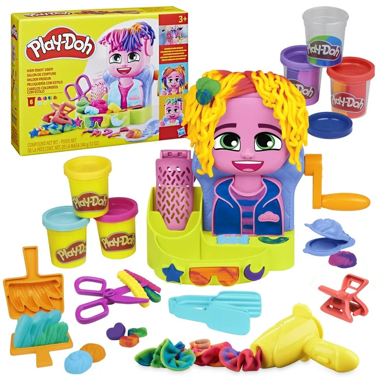 Play-Doh Hair Stylin' Salon Playset with 6 Cans, Pretend Play Toys for Girls and Boys, Holiday Gi... | Walmart (US)
