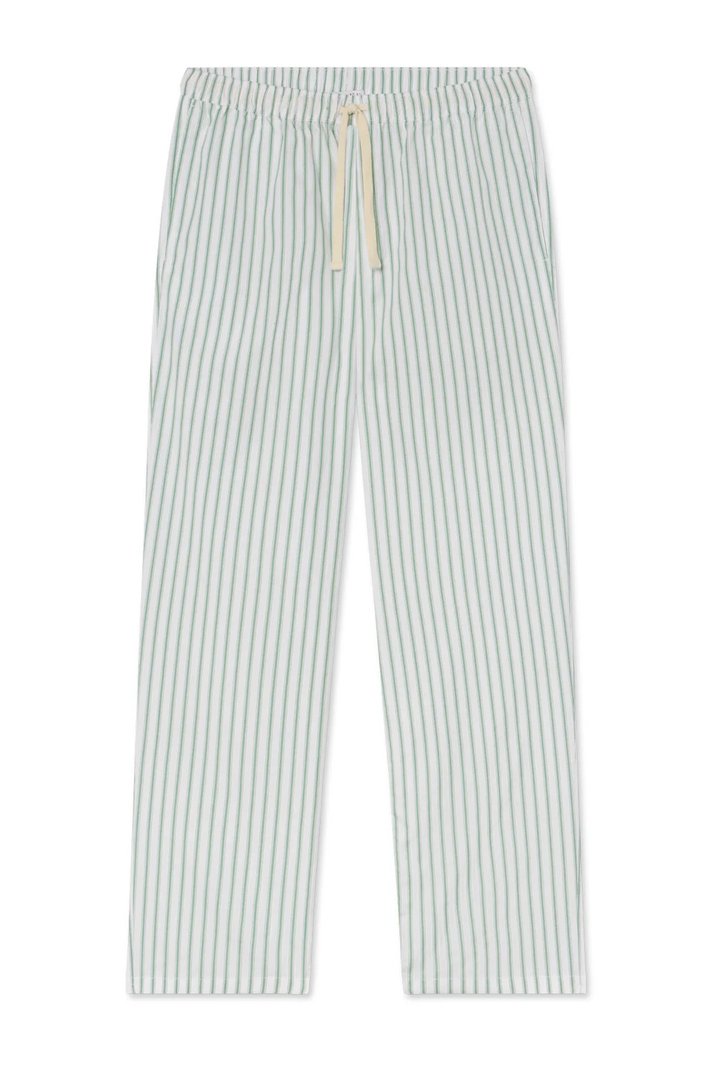 Men's Poplin Sleep Pant in Classic Green Ticking Stripe | Lake Pajamas