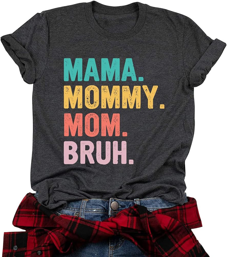 Mama Shirt for Women Mama Mommy Mom Bruh Mother's Day T Shirts Funny Short Sleeve Casual Tops Tee... | Amazon (US)