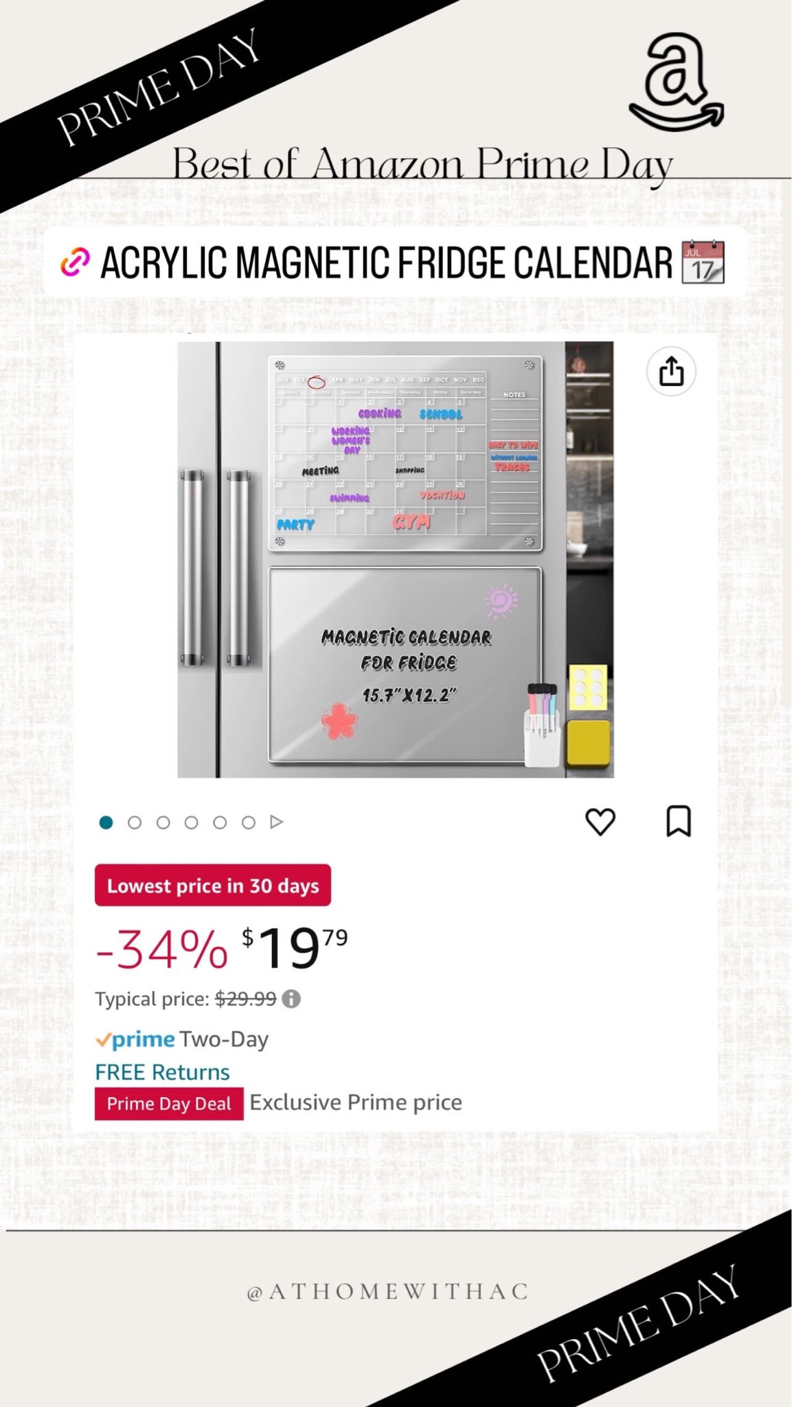 Family home fridge magnetic acrylic calendar 

#LTKfamily #LTKxPrimeDay #LTKhome
