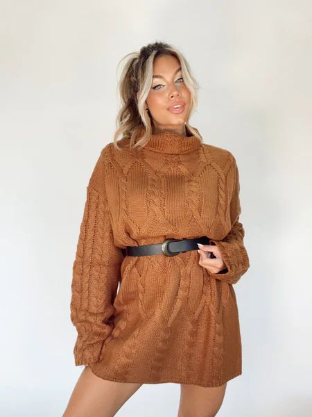Sipping Cider Sweater Dress | Lane 201 Boutique
