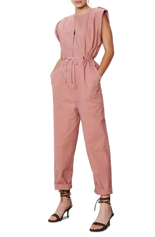 ba & sh Alia Sleeveless Cotton Blend Jumpsuit in Pink at Nordstrom, Size Medium | Nordstrom