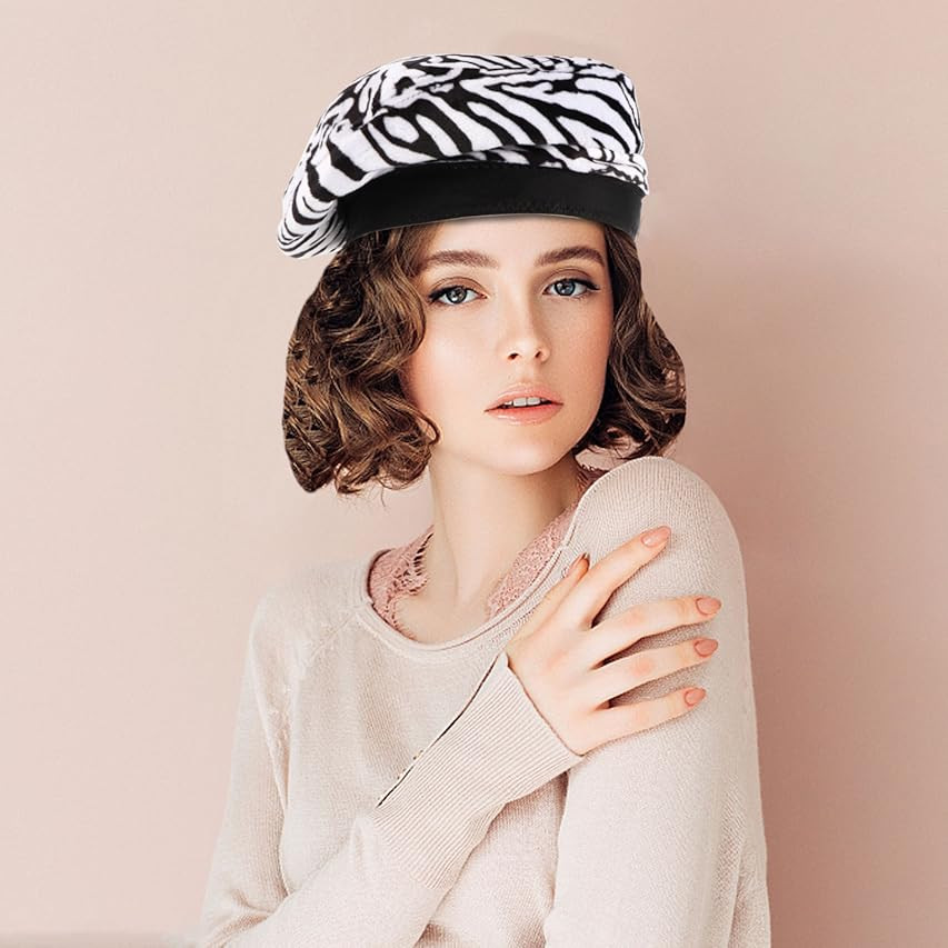 DOCILA Leopard Beret Hats for Women Soft Wool Animal Print Artist Painter Hats Warm French Style Win | Amazon (US)