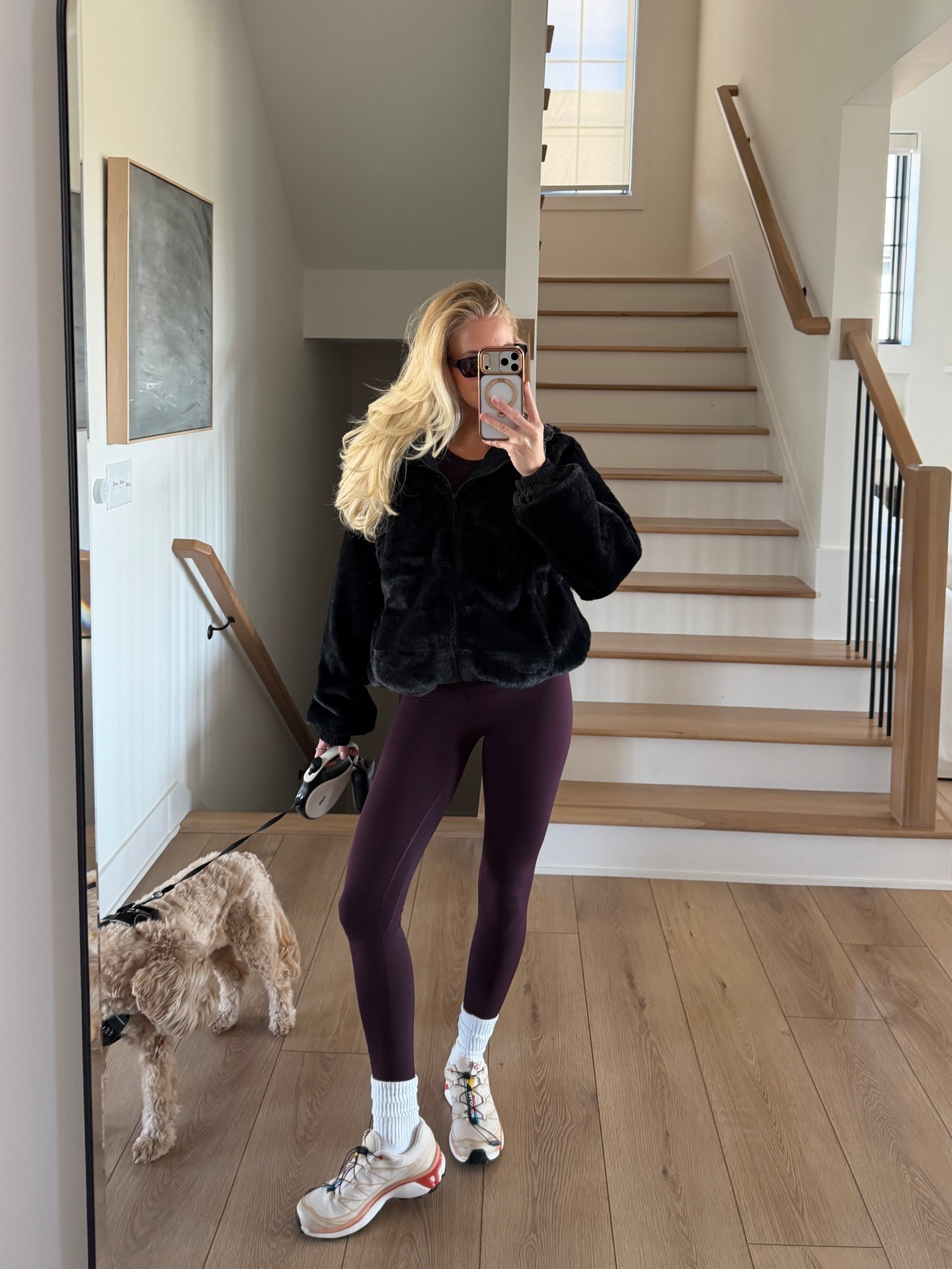 Wearing a 6 in top, medium in jacket, 4 in leggings, shoes are tts! Code KATHLEEN20 for discount in sunnies! #kathleenpost

Walking outfit, errands outfit, school drop off, athleisure 

#LTKShoeCrush #LTKStyleTip #LTKfitnessgoals