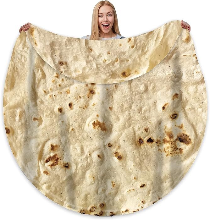 Bcareself Tortilla Blanket Adult Size Giant Double Sided for Kids Funny Realistic Food Personaliz... | Amazon (US)