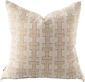 Croker Horse 18x18'' Inches Throw Pillow Cushion Cover - Tawny Birch Stripe Pattern Luxury Modern... | Amazon (US)