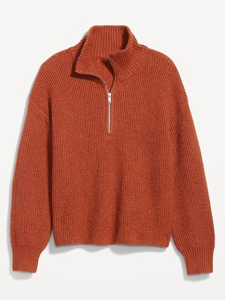 1/2-Zip Shaker-Stitch Pullover for Women | Old Navy (US)