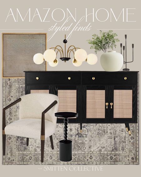 Obsessing over these Amazon home living room and decor finds!

rattan black sideboard, accent chair, rug, side table, art, chandelier

#LTKhome #LTKstyletip #LTKsalealert