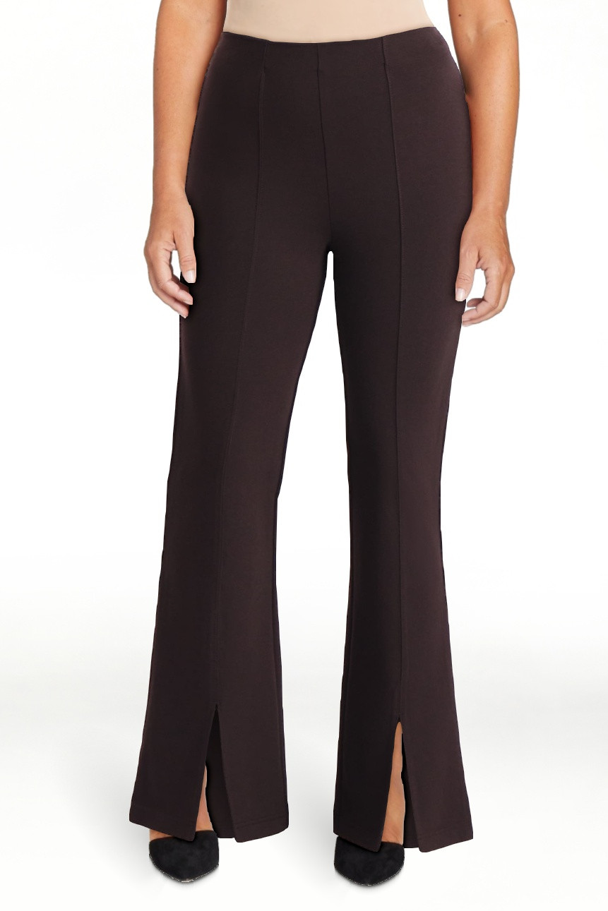 Time and Tru Women's Flare Ponte Pants with Front Slit, 30" Inseam Regular, Sizes XS-XXXL | Walmart (US)