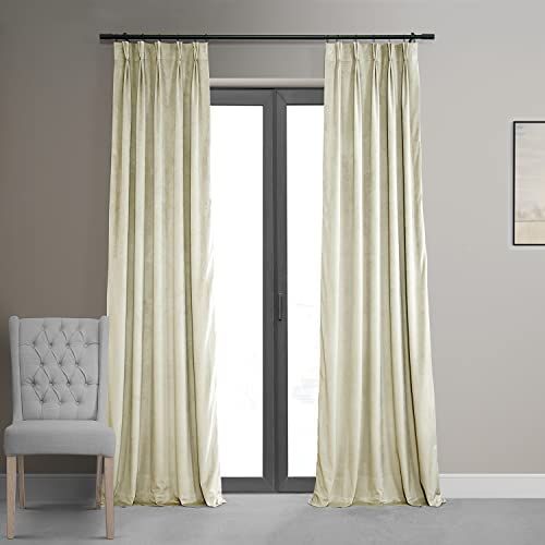 HPD Half Price Drapes Velvet Blackout Curtains For Living Room 25 X 108 Signature Pleated, VPCH-1... | Amazon (US)
