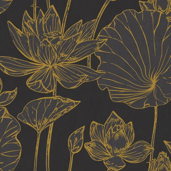 Artie Lotus Floral 27' L x 27" W Wallpaper Roll | Wayfair North America