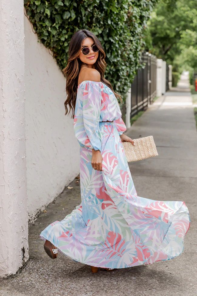 Simple Sign Blue Tropical Maxi Skirt FINAL SALE | Pink Lily