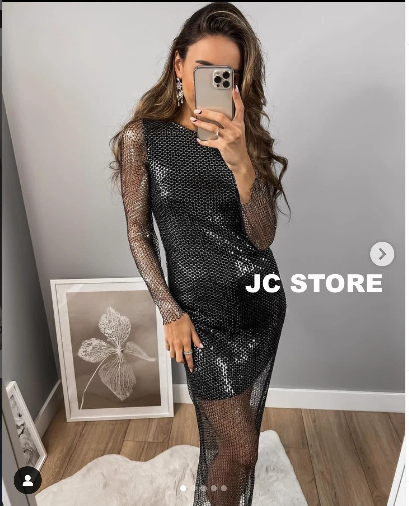 ZARA NEW SEMI-SHEER SEQUINED DRESS ALL SIZES REF. BLACK | 8351/254 | eBay US