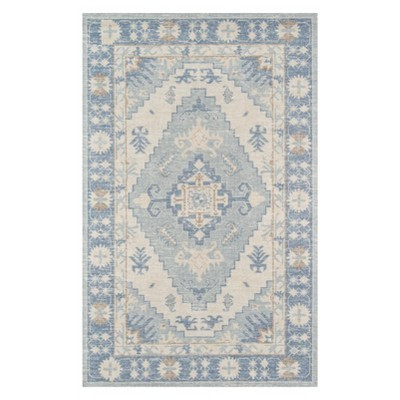 3'3"x5' Medallion Loomed Accent Rug Blue - Momeni: Traditional Wool & Nylon Low Pile Rectangle Rug | Target